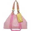 Fritzi aus Preussen Fritzi Izzy Canvas Leo Shopper Borsa Shopper Grande in Cotone Donna Tote Vegana con Custodia Occhiali Amovibile Stampa Leopardo Animalier per Spiaggia Città Festival Mare 36 x 50 x 16 cm, Rosa - Verde