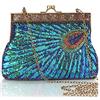 BABEYOND 1920s Flapper Peacock - Pochette vintage Gatsby Sequined Evening, Stile 2, taglia unica