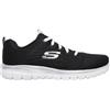 Skechers Graceful Get Connected, Sneaker Donna, Bordo Nero E Bianco, 36 EU