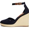 Tommy Hilfiger Donna Espadrillas Wedge Flag Closed Toe con Cinturino alla Caviglia, Blu (Space Blue), 41