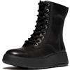 Fitflop Stivaletti da donna in pelle con lacci e cuciture F-Mode Warm TUMB, nero, 36, Nero, 36 EU