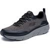 Skechers D'lux Walker 2.0 Steadyway, Scarpe da Ginnastica Uomo, Black Mesh/Synthetic/Charcoal Trim, 41 EU