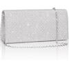Toptime Pochette da donna, borse da sera glitterate con cinturino a catena staccabile
