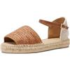 Geox D LAMPEDUSA B - Sandalo Piatto Donna, Camel/Lt Taupe,