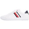 Tommy Hilfiger Uomo Sneakers con Suola Preformata Essential Leather Cupsole in Pelle, Bianco (White), 41