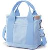 Halemet Piccola borsa tote con cerniera da donna Borsa a tracolla in tela, borsa hobo, Azzurro chiaro, Small