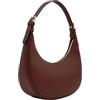 FashionPuzzle Elegante borsa a tracolla a mezzaluna, Caffè
