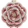 YEMESYAS Borsa da sera da donna alla moda AAA con strass e catena in metallo (fiore rosa)