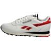 Reebok Classic Leather, Scarpe da Ginnastica Unisex - Adulto, White/Vectorred/Black, 34 EU