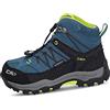 CMP Kids Rigel Mid Trekking Shoes Wp, Scarpe da trekking Unisex - Bambini e ragazzi, Deep Lake Acido 18MM, 30 EU