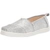 TOMS Glitter Alpargata, Mocassino Basso Bambine e ragazze, Silver White, 34.5 EU