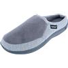 Isotoner Hoodback da uomo in microfibra e cialde Travis con pantofola in memory foam, cenere, 44/45, Cenere, 45/46 EU