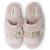Dearfoams - Pantofola da donna con scritta I Do & I Do Crew, idea regalo, Rosa (I Do Crew - Malva pallida), Medium