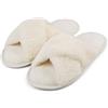 riemot Pantofole Donna in Memory Foam Ciabatte Invernali da Casa Calde leggere Comode Ciabatte Donna Antiscivolo Ciabatte Pelose Morbide Suola Scarpe Donna Invernali Indoor Outdoor,Bianco,40/41 EU