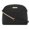 FashionPuzzle Saffiano Small Dome Crossbody Bag with Chain Strap, Nero, taglia unica