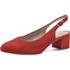 Tamaris Comfort décolleté slingback da donna in pelle eleganti, Rosso (Red Suede), 37 EU