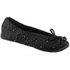 isotoner Ciabatte donna ballerina con fodera in spugna e ballerine trapuntate, Nero, 37.5/38.5 EU