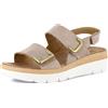 GRÜNLAND Moll - Sandalo Comfort Donna, Nubuk, Doppia Fibbia Regolabile, Chiusura a Strappo, Plantare Estraibile Dry-Soft in Lattice e Pelle, Suola Conforma, Tacco 4,5 Cm