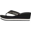 Tommy Hilfiger Donna Infradito Summer Sandal con Tacco a Zeppa, Nero (Black), 42