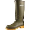 DUNLOP Dull - Stivali impermeabili in PVC per uomo e donna - Leggeri e confortevoli - Stivali da pioggia - Nero & Verde - Taglie 28-42