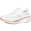 Skechers Scarpe da Donna Go Run Elevate 2.0 Banyan Slip-On, Tessuto Bianco con Finiture Rosa, 39 EU