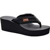 MALIDA Infradito da donna con zeppa e supporto per arco plantare, suola in gomma morbida, suola in gomma, nero, 39 EU