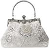 DA BODAN Vintage floreale perline strass ricamo pochette paillettes matrimonio festa ballo borsa sposa donna crossbody sera borsa, argento