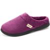 Dearfoams Pantofole da donna in memory foam Darcy microfibra velluto zoccoli larghi, melanzana, Large Larga