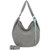 Fritzi aus Preussen Fritzi Sue01 Suede Jacky Soft Hobo Borsa a Spalla Ecopelle Donna Hobo Bag per Festival e Città Vegana Effetto Scamosciato 31 x 29 x 12 cm - Antracite - Oliva - Marrone - Grigio-Blu