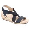 LifeStride Sandalo Mexico da donna con zeppa, Nero, 38.5 EU