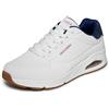 Skechers Scarpe da Ginnastica da Uomo Uno Suited on Air, in Pelle Scamosciata Bianca Durabuck Blu Navy, Inserti in Rete Rossa, 41,5 EU