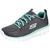 Skechers Graceful Get Connected, Sneaker Donna, Charcoal Mesh / Green Trim, 42 EU