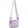 EVVE Borsa per fotocamera a tracolla piccola con cerniera tripla con tracolla larga | Lilla