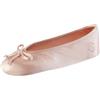 isotoner Ballerina da donna in raso con fiocco classico o fiocco morbido e suola in pelle scamosciata, Nero, 37/38 EU
