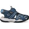 Geox J Borealis Boy B Sandal, Denim/Nero, 34 EU