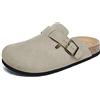 Xiakolaka Boston Clogs - Zoccoli da Donna Regolabili con Fibbia Antiscivolo in Sughero, Beige, 8 US