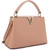 Evve Borsa a tracolla da donna, piccola, classica, con manico superiore, alla moda, con tracolla, Nude, Small