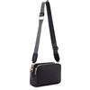 EVVE Borse a tracolla da donna, borsa a tracolla piccola alla moda con tripla cerniera e tracolla larga per chitarra, nero