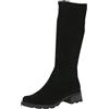 CAPRICE Donna Stivali con Tacco Alti al Ginocchio Vegani, Nero (Black Stretch), 37,5 EU