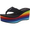 Rocket Dog Women's Crush Flip-Flop, 10,11,12,13,5,6,7,8,9 M Adult, Nero arcobaleno., 3.5 UK