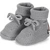 Sterntaler Scarpa Lavorata a Maglia con Fiocco, Bimba 0-24, Mel Argento, 14 EU