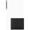 Armani Exchange Portafoglio da uomo Madrid, Essential, Bicoloured Metal Logo Bi-Fold Wallet, nero