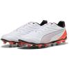 Puma King PRO FG/AG, Soccer Shoe Unisex, Puma White-Puma Silver-Glowing Red, 37