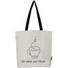 hello-bags. Borsa tote bag. Esterno: 100% cotone. Con cerniera, fodera e tasca interna. Include busta regalo kraft. Modello ENVENA. Colore: Écru. Misure: 37 * 38 cm