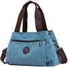 DOURR Borsa a tracolla in tela da donna, con scomparti multipli, Blu, Small