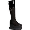 LAMODA Communication Breakdown, Stivali Alti al Ginocchio Donna, Black Patent Suede, 41 EU