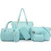 2E-youth Set da donna Tote Handbag Satchel Borsa a tracolla Borsetta, L, 4c-azzurro, Large