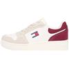 Tommy Jeans Donna Sneakers con Suola Alta Retro Basket con Lacci, Grigio (Gulf Sand/Deep Dahlia), 39
