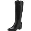 MARCO TOZZI Stivali Alti Donna con Tacco al Ginocchio Cowboy, Black, 38 EU