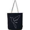 hello-bags VUELA Borsa tote bag in tela con cerniera, fodera e tasca interna. Include una busta regalo kraft. Colore: Écru/Nero. 37x38 cm. Donna
